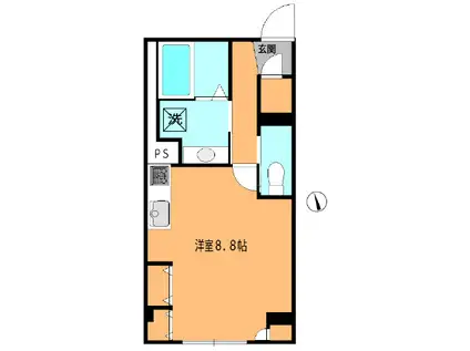 CASA MONTE(ワンルーム/1階)の間取り写真