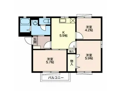 エトワールソシア(3K/2階)の間取り写真