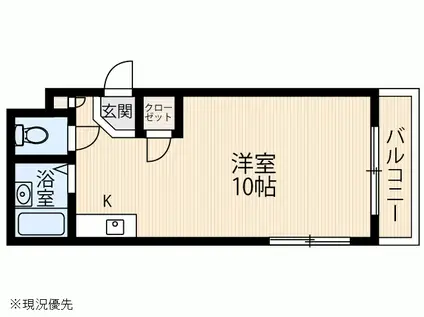 ヘブンフィールド光ヶ丘(ワンルーム/4階)の間取り写真