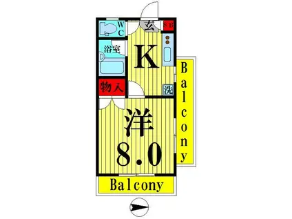 メゾン太田(1K/3階)の間取り写真