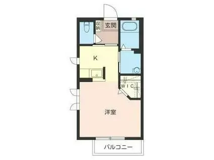 コンフィアール六会(ワンルーム/1階)の間取り写真