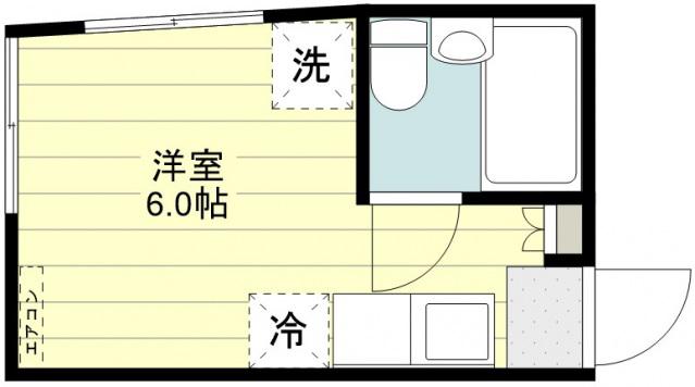 グリーンプラザ(ワンルーム/1階)の間取り写真