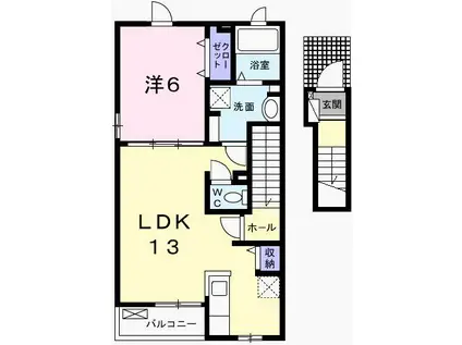 サンガーデンII(1LDK/2階)の間取り写真