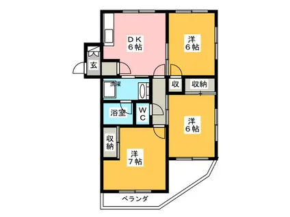 コンフォール梶ヶ谷(3DK/4階)の間取り写真