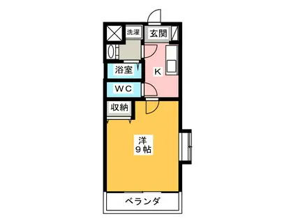 ピアチューレ(1K/1階)の間取り写真