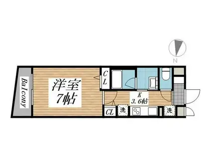 クリオ ラモード学芸大学II(1K/3階)の間取り写真
