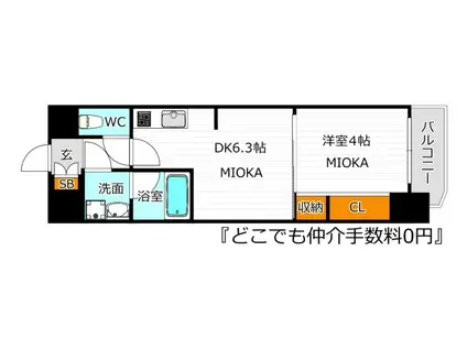 ソア長居駅前(1K/3階)の間取り写真