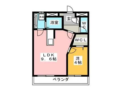 グランフォーレ(1LDK/2階)の間取り写真