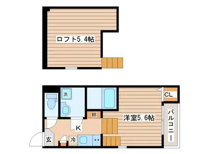 LA VENUS(1K/2階)の間取り写真