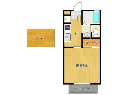 スプラウト(1K/2階)の間取り写真