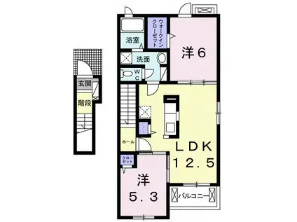 ミニョン プラス1(2LDK/2階)の間取り写真