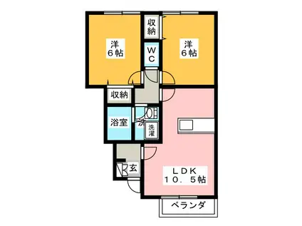 センチュリー 3(2LDK/1階)の間取り写真