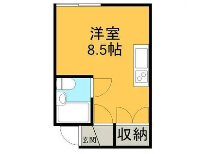 ハイツ丸山(1DK/2階)の間取り写真