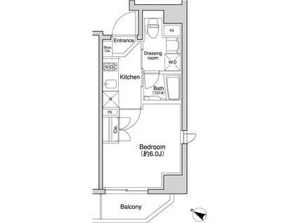 プラウドフラット森下(1K/1階)の間取り写真