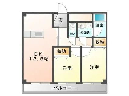 北陸新幹線 佐久平駅 徒歩3分 6階建 築22年(2LDK/4階)の間取り写真