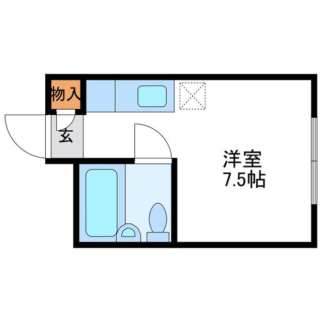 片野ビル(ワンルーム/3階)の間取り写真