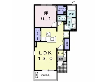 キーファー ムルデ II(1LDK/1階)の間取り写真