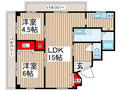 リトルレイク南浦和(2LDK/5階)の間取り写真