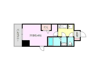 エステムコート新大阪12オルティ(1K/10階)の間取り写真