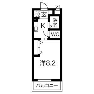 清水朝日マンション(1K/2階)の間取り写真