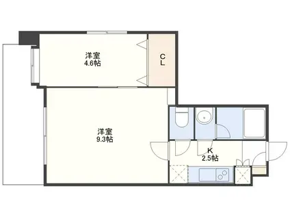 S-FORT長崎大学病院前(2K/3階)の間取り写真