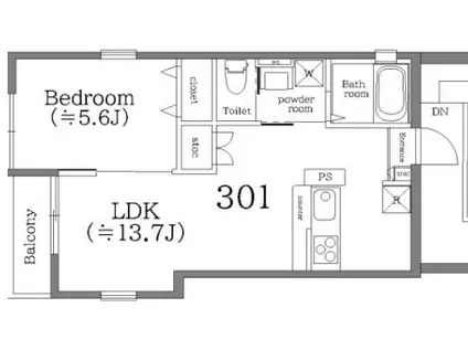 LATINA ラティナ(1LDK/3階)の間取り写真