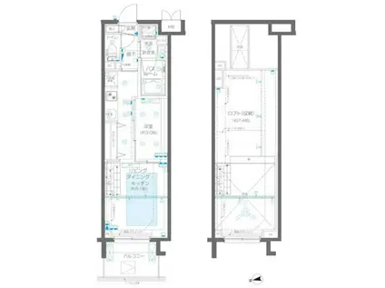 ズーム新宿御苑前 (1LDK/15階)の間取り写真
