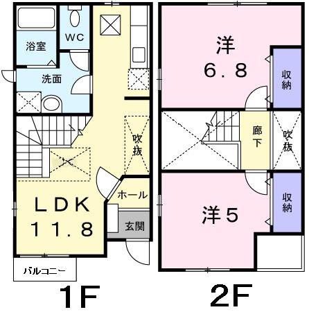 JELLYビ-ンズ(2LDK/1階)の間取り写真