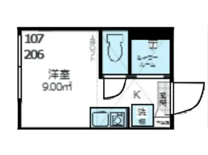 CHIARO千川(ワンルーム/2階)の間取り写真