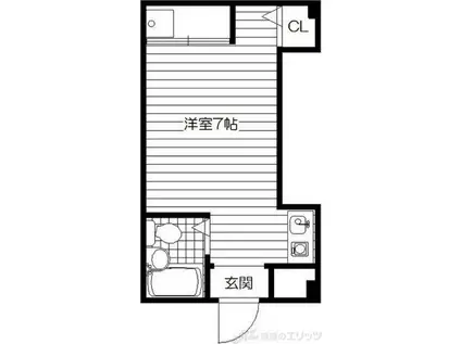 デイルーチェ上新庄(ワンルーム/1階)の間取り写真