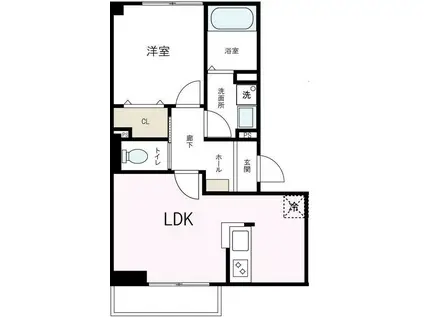 ブランミュール(1LDK/2階)の間取り写真