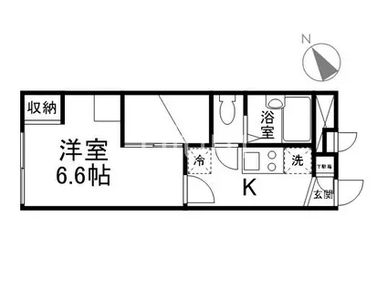 プレジール春日(1K/1階)の間取り写真