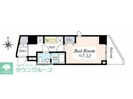 T-CASTLE西新井駅前(1K/10階)の間取り写真