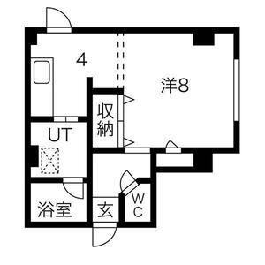 OMレジデンス北17条(1DK/4階)の間取り写真