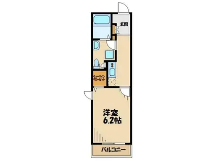 ミルクリークベルジュ(1K/2階)の間取り写真