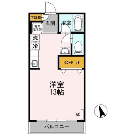 脇コーポ徳丸(ワンルーム/2階)の間取り写真