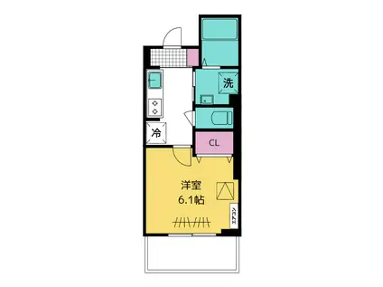 HAUOLI湘南(1K/1階)の間取り写真