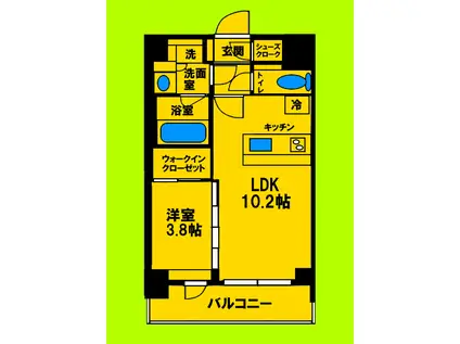 スプランディッド江坂スリー(1LDK/10階)の間取り写真