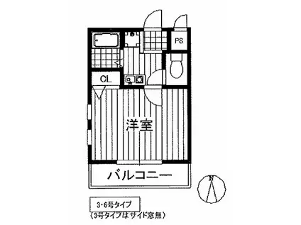 シティライト江坂(1K/3階)の間取り写真