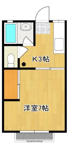 シャトー飯島(1K/1階)の間取り写真