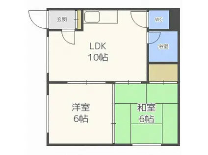 グラフウエストI(2LDK/3階)の間取り写真