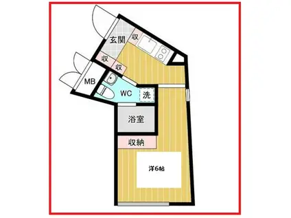 アプリコット上野入谷(1K/2階)の間取り写真