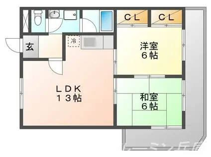 プロスパービラ(2LDK/5階)の間取り写真