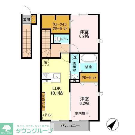 ボナール(2LDK/2階)の間取り写真
