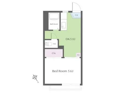 クレスト上野毛A(1DK/2階)の間取り写真