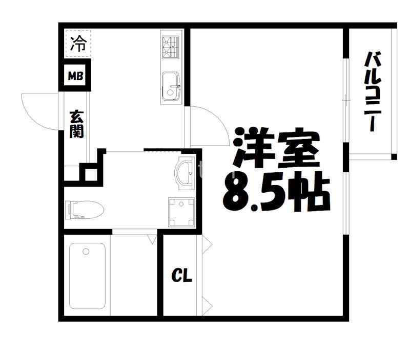 THE GARNET SUITE RESIDENCE西大路(1K/2階)の間取り写真
