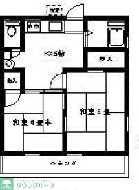 寿荘(2K/1階)の間取り写真