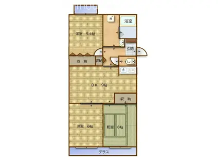 ヴィヴァレ東岩槻(3DK/2階)の間取り写真