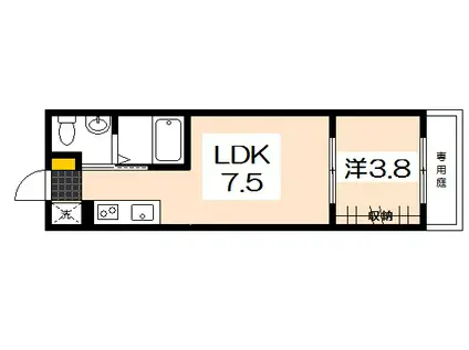 エストレビータ(1LDK/2階)の間取り写真