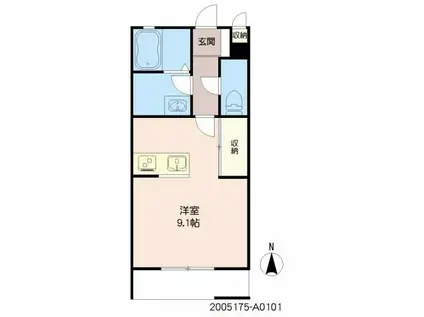 PRECIOUS CASA(ワンルーム/1階)の間取り写真